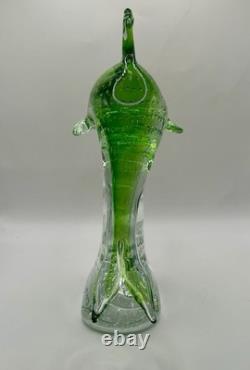 Vintage Murano Glass Art Dolphin 10 Tall