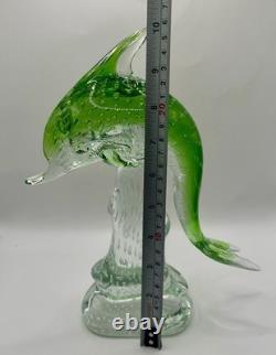 Vintage Murano Glass Art Dolphin 10 Tall
