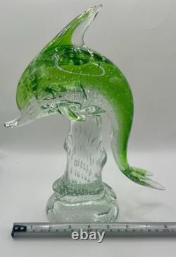 Vintage Murano Glass Art Dolphin 10 Tall