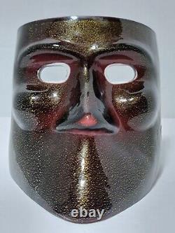 Vintage Murano Glass Art Mask With Gold Specks & Original Labels Free Shipping