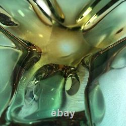 Vintage Murano Glass Art Sommerso Beautiful Green freeform style