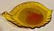 Vintage Murano Glass Art Studio Alfredo Barbini Amber Large Bowl -A