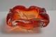 Vintage Murano Glass Ashtray Ruffled Red Orange 4+LBS Collectible Italian Italy