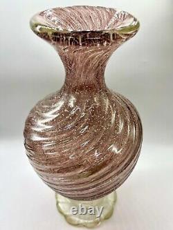 Vintage Murano Glass Barovier & Toso Vase / Lamp Body Art Deco Italy Vetitian