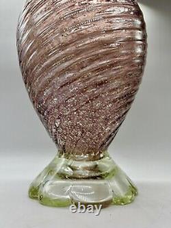 Vintage Murano Glass Barovier & Toso Vase / Lamp Body Art Deco Italy Vetitian