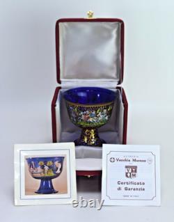 Vintage Murano Glass Barovier Wedding Cup Salviati Signed Cobalt Art Glass