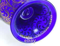 Vintage Murano Glass Barovier Wedding Cup Salviati Signed Cobalt Art Glass