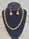 Vintage Murano Glass Bead Necklace Gold Foil knotted Earrings READ