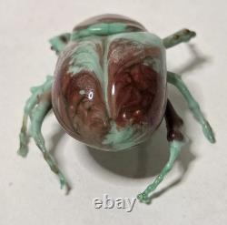 Vintage Murano Glass Beetle Figurine Hand Made Italian Art Glass Bug Sculpture