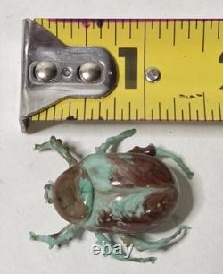 Vintage Murano Glass Beetle Figurine Hand Made Italian Art Glass Bug Sculpture