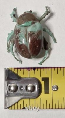 Vintage Murano Glass Beetle Figurine Hand Made Italian Art Glass Bug Sculpture