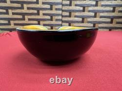 Vintage Murano Glass Biomorphic Heart Shaped Glass Bowl Orange with Gold Flecks
