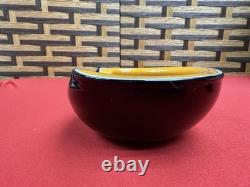 Vintage Murano Glass Biomorphic Heart Shaped Glass Bowl Orange with Gold Flecks