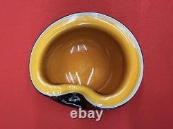 Vintage Murano Glass Biomorphic Heart Shaped Glass Bowl Orange with Gold Flecks