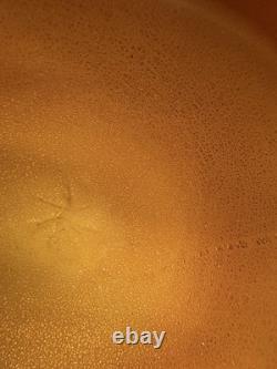 Vintage Murano Glass Biomorphic Heart Shaped Glass Bowl Orange with Gold Flecks