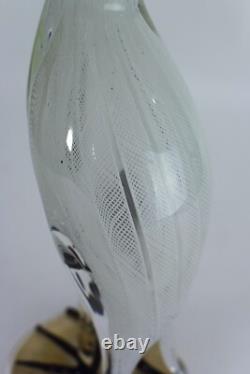 Vintage Murano Glass Bird Alfredo Barbini Crane Sculpture Zanfirico