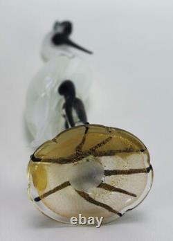 Vintage Murano Glass Bird Alfredo Barbini Crane Sculpture Zanfirico