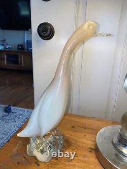Vintage Murano Glass Bird Base Figurine Italy Multicolor 13 inches
