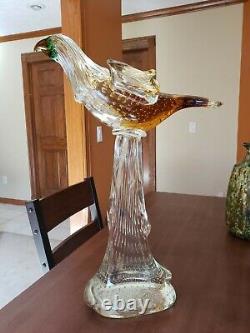 Vintage Murano Glass Bird Bullicante Huge 18 inch Eagle Hawk Statue Sculpture