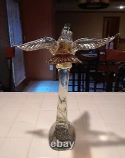 Vintage Murano Glass Bird Bullicante Huge 18 inch Eagle Hawk Statue Sculpture