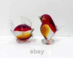 Vintage Murano Glass Bird & Fish Pair-Labeled-Excellent-Rare