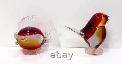 Vintage Murano Glass Bird & Fish Pair-Labeled-Excellent-Rare