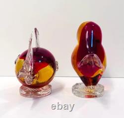 Vintage Murano Glass Bird & Fish Pair-Labeled-Excellent-Rare