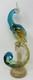 Vintage Murano  Glass Bird of Paradise/Peacock Blue, Yellow with Gold Flecks