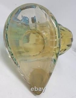 Vintage Murano  Glass Bird of Paradise/Peacock Blue, Yellow with Gold Flecks