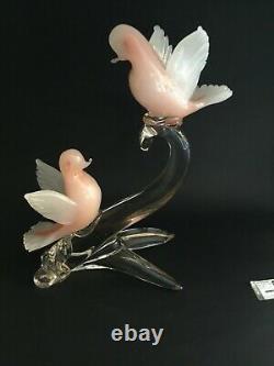 Vintage Murano Glass Birds On Branch
