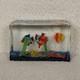 Vintage Murano Glass Block Aquarium Paperweight Tropical Fish Made in Italy