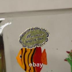 Vintage Murano Glass Block Aquarium Paperweight Tropical Fish Made in Italy