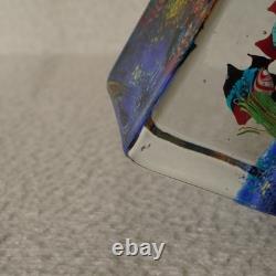 Vintage Murano Glass Block Aquarium Paperweight Tropical Fish Made in Italy