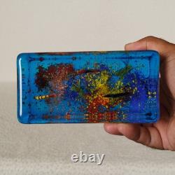 Vintage Murano Glass Block Aquarium Paperweight Tropical Fish Made in Italy