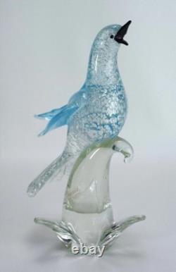 Vintage Murano Glass Blue Bird Sculpture Formia