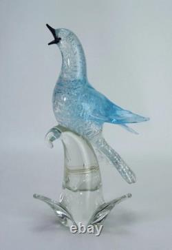 Vintage Murano Glass Blue Bird Sculpture Formia