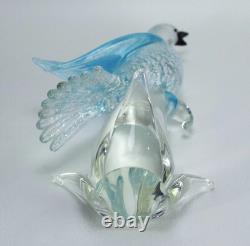 Vintage Murano Glass Blue Bird Sculpture Formia