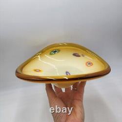 Vintage Murano Glass Bowl Atomic Space Age Bowl Murrines Millefiori Art Glass