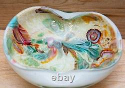 Vintage Murano Glass Bowl Aventurine Latticino Tutti Frutti Murrine MCM