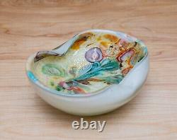 Vintage Murano Glass Bowl Aventurine Latticino Tutti Frutti Murrine MCM