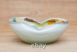 Vintage Murano Glass Bowl Aventurine Latticino Tutti Frutti Murrine MCM