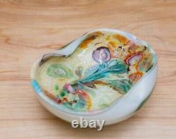 Vintage Murano Glass Bowl Aventurine Latticino Tutti Frutti Murrine MCM