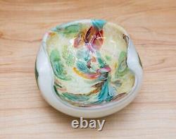 Vintage Murano Glass Bowl Aventurine Latticino Tutti Frutti Murrine MCM