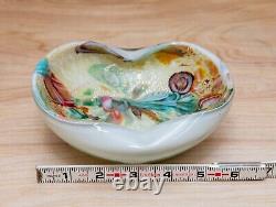 Vintage Murano Glass Bowl Aventurine Latticino Tutti Frutti Murrine MCM