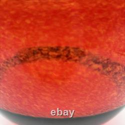Vintage Murano Glass Bowl Ca Dei Vetrai Orange Black Band Mid Century