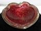 Vintage Murano Glass Bowl Heart Shape Pink Gold in Clear