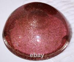 Vintage Murano Glass Bowl Heart Shape Pink Gold in Clear
