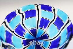 Vintage Murano Glass Bowl Italian Venetian Unsigned Blue Black