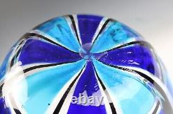 Vintage Murano Glass Bowl Italian Venetian Unsigned Blue Black