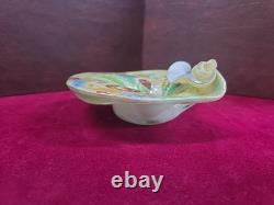 Vintage Murano Glass Bowl Millefiori Tutti Fruity Scroll Corner See Spot